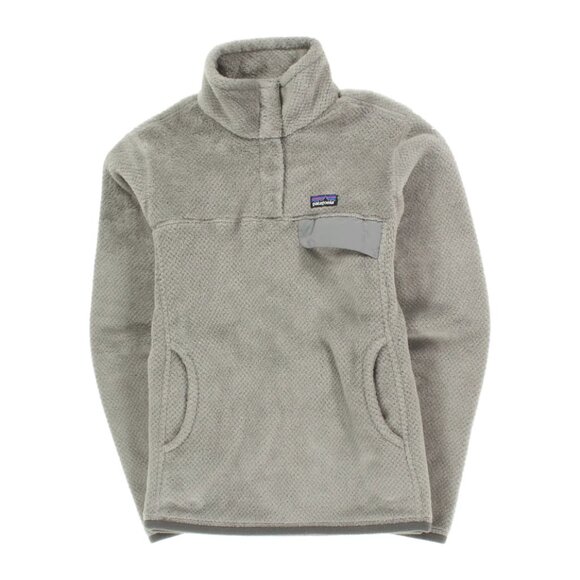 PATAGONIA Women’s Gray Re-Tool Snap Pullover Cozy Fleece L - Picture 1 of 7